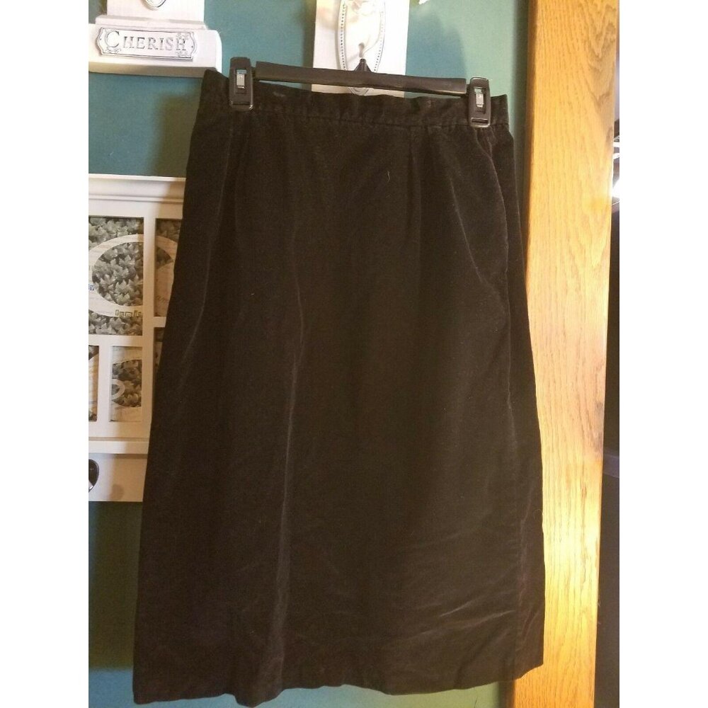 Destinee Womens Modest Skirt Velour Velvet Size 12 Black Fitted